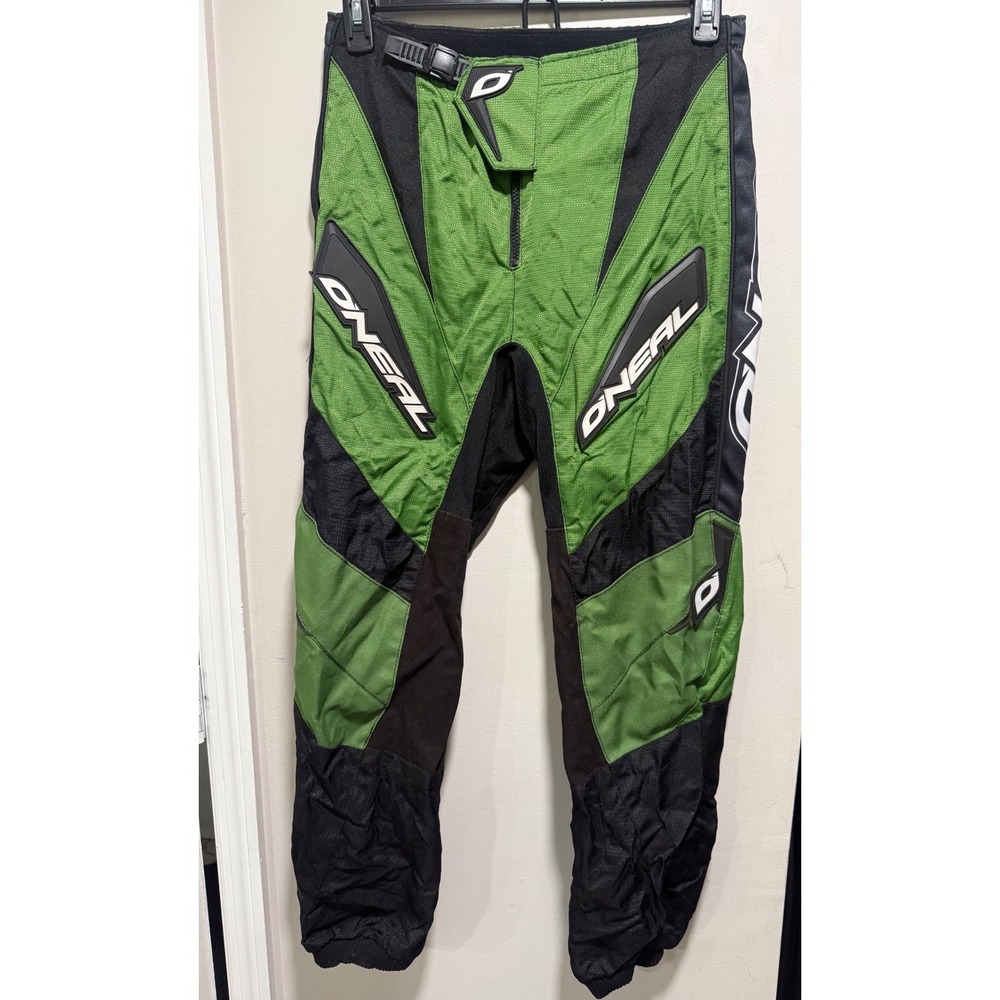 Oneal Racing Elements Motocross Pants Green Black Mens Size 32 Waterproof Riding